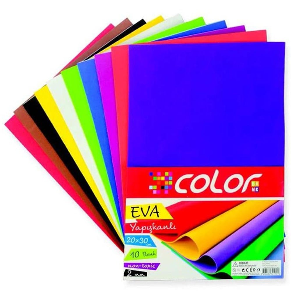 Colorbank Eva A4 Yapışkanlı Renkli 10 Lu Ce-003