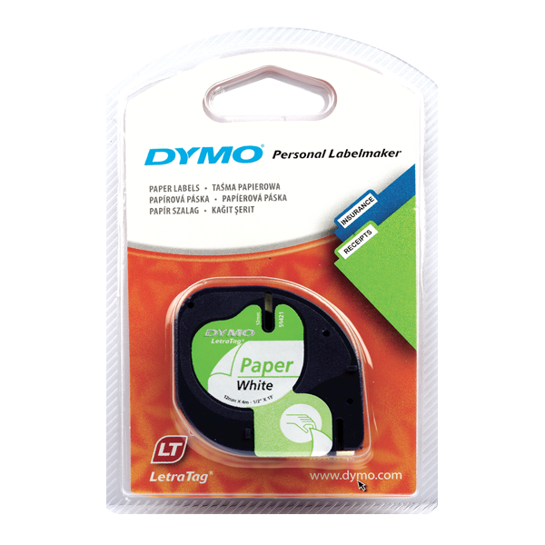 Dymo Letratag Şerit Kağıt 12 MMx4 MT Beyaz S0721510
