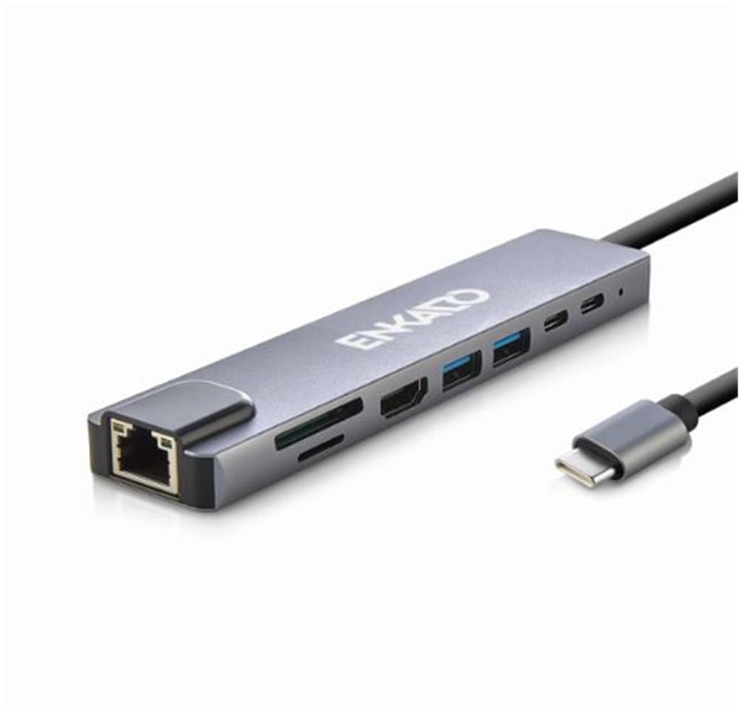 ENKADO EKD-TP42 TYPE-C TO TO HDMI 8İN 2PD+2 USB 2,0 +HDMI 4K +SD-TF+ETHERNET 100MBS