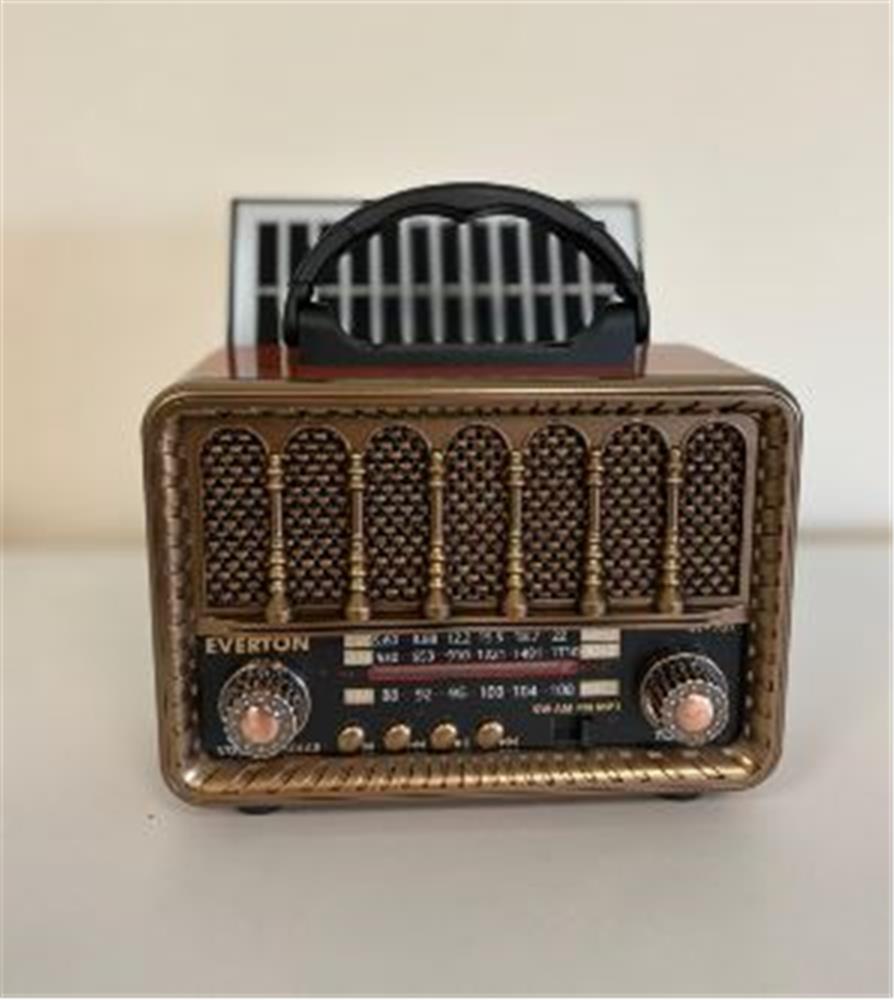 Everton RT-707 Bluetooth-USB-SD-FM Şarjlı  Nostaljik Radyo Solarlı Radyo
