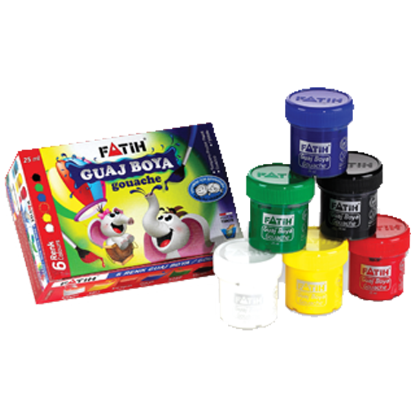Fatih Guaj Boya Karton Kutu Şişe 6 Renk 25 ML 50410
