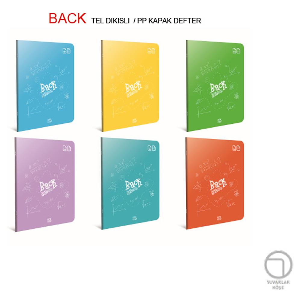 Gıpta Back Tel Dikiş Plastik Kapak Defter A4 40 YP Kareli 4980