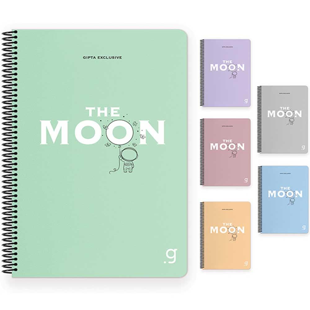 Gıpta Moon Spiralli Plastik Kapak Defter A4 80 Yp.Kare.