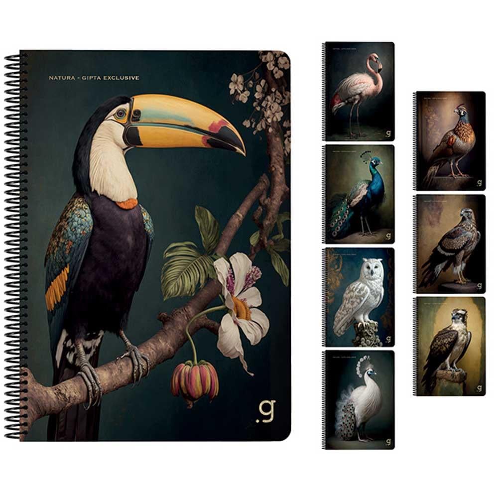 Gıpta Spiralli Karton Kapak Defter Natura 17x24 80 Yp Kareli