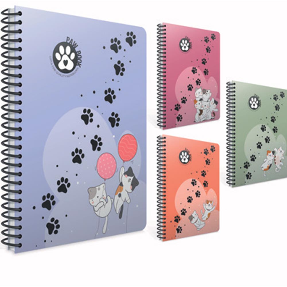 Gıpta Spiralli Plastik Kapak Defter Paw A4 100 Kareli