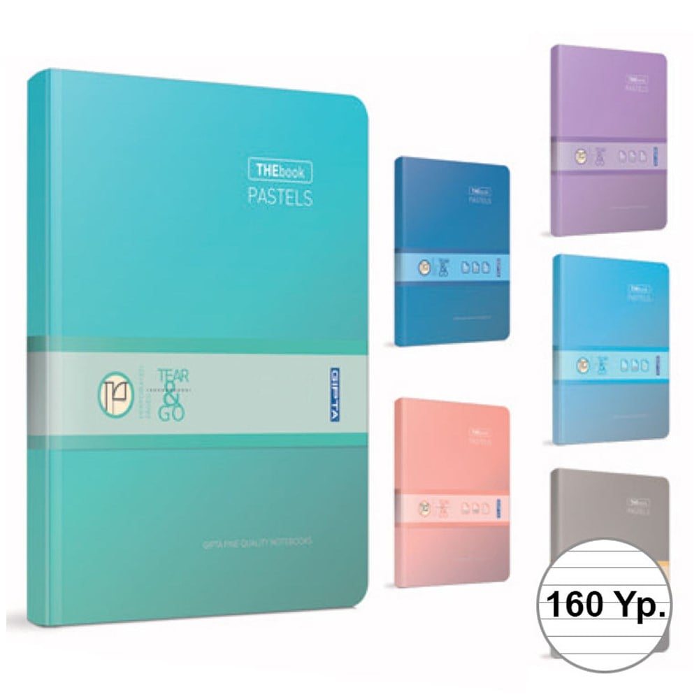 Gıpta Thebook Pastels İp.Dkş.Sert Kapak Defter 20x28 160 YP Çizgisiz