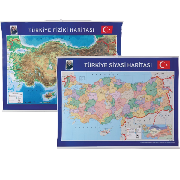 Gülpaş Harita Türkiye Siyasi-Fiziki Çıtalı 70x100 999