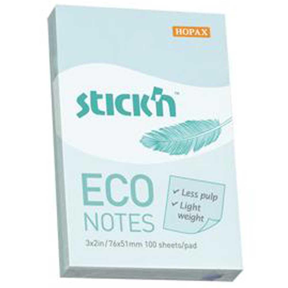 Hopax Stıckn Yapışkanlı Not Kağıdı 100 YP 76x51 Eco Patel Mavi HE21743