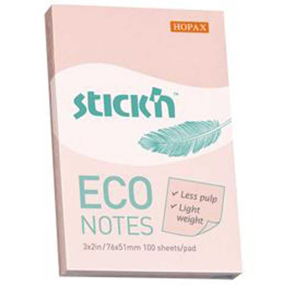 Hopax Stıckn Yapışkanlı Not Kağıdı 100 YP 76x51 Eco Patel Pembe HE21742
