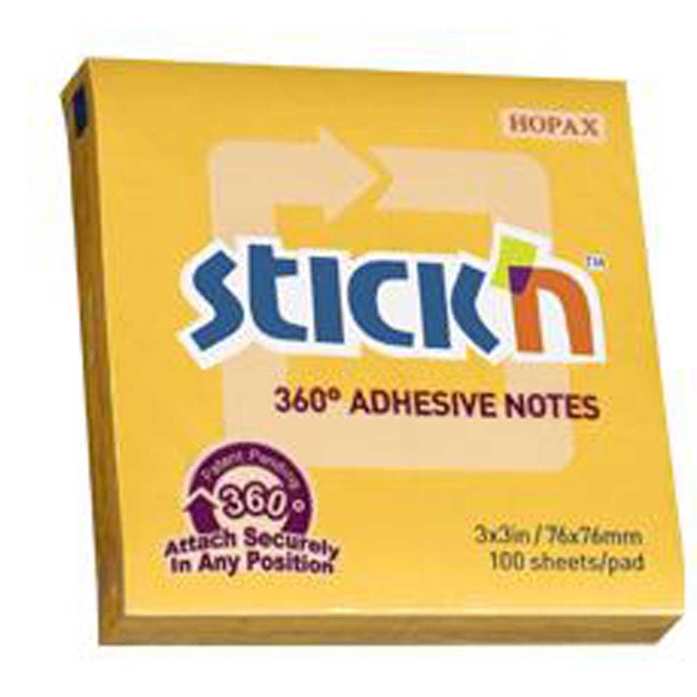 Hopax Stıckn Yapışkanlı Not Kağıdı 360° 100 YP 76x76 Altın HE21551