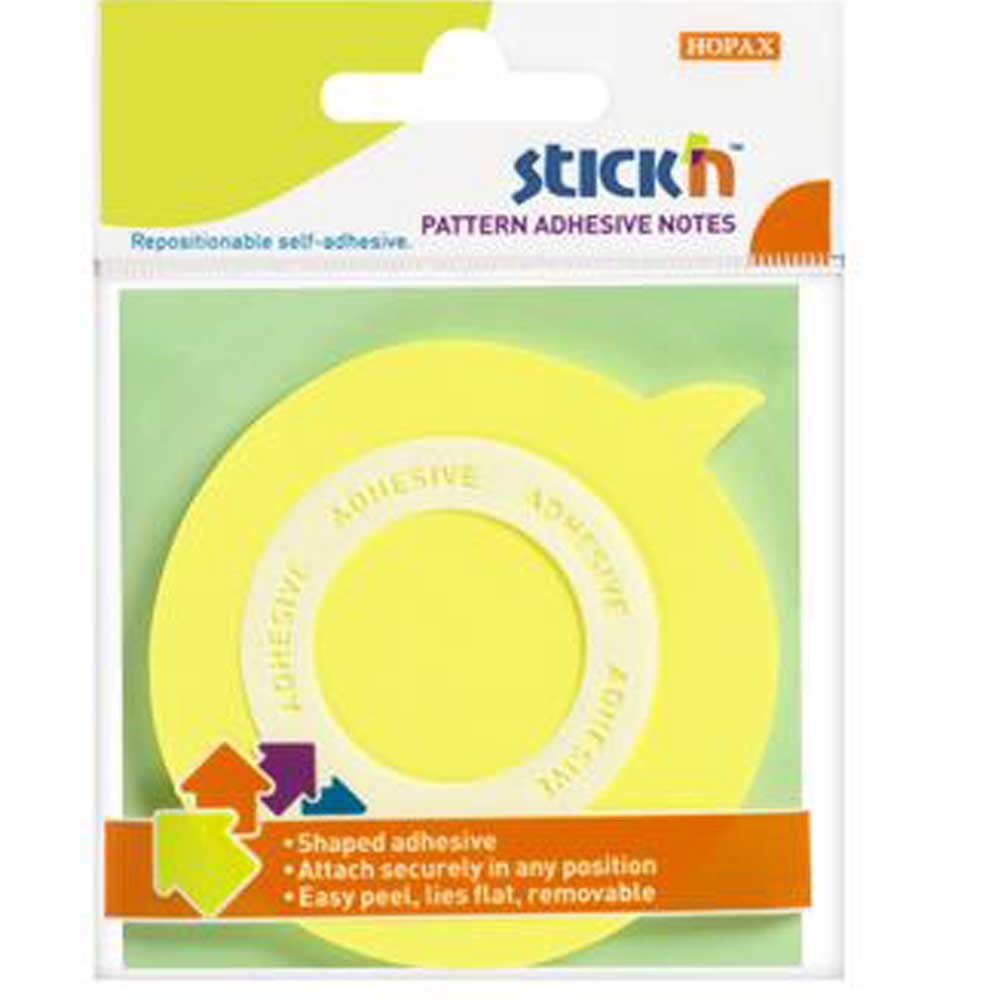 Hopax Stickn Yapışkanlı Not Kağıdı Balon Şekilli 50 YP 70x70 Sarı 21544