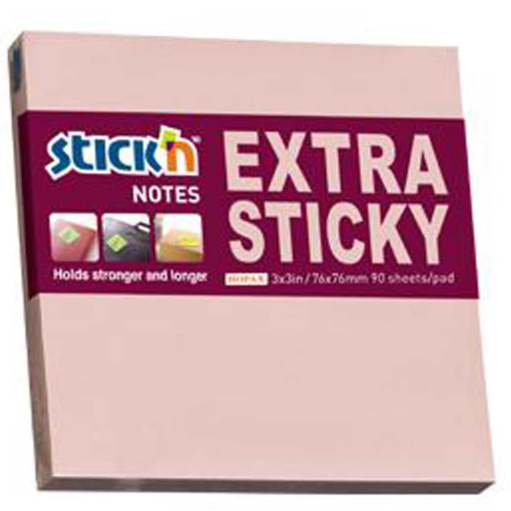 Hopax Stıckn Yapışkanlı Not Kağıdı Extra 90 YP 76x76 Pastel Pembe HE21661