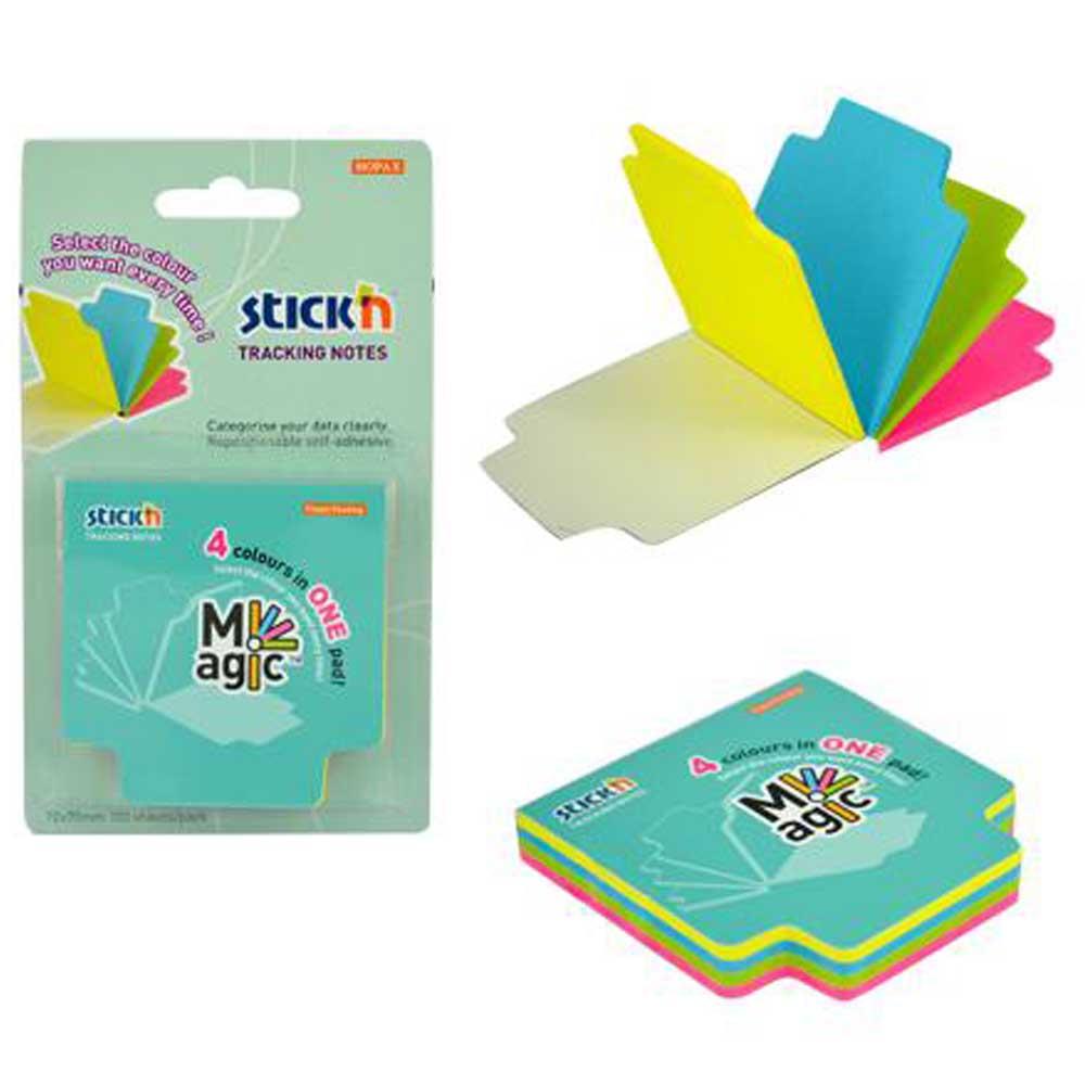 Hopax Stıckn Yapışkanlı Not Kağıdı Magıc 100 YP 70x70 4 Neon Renk 21560