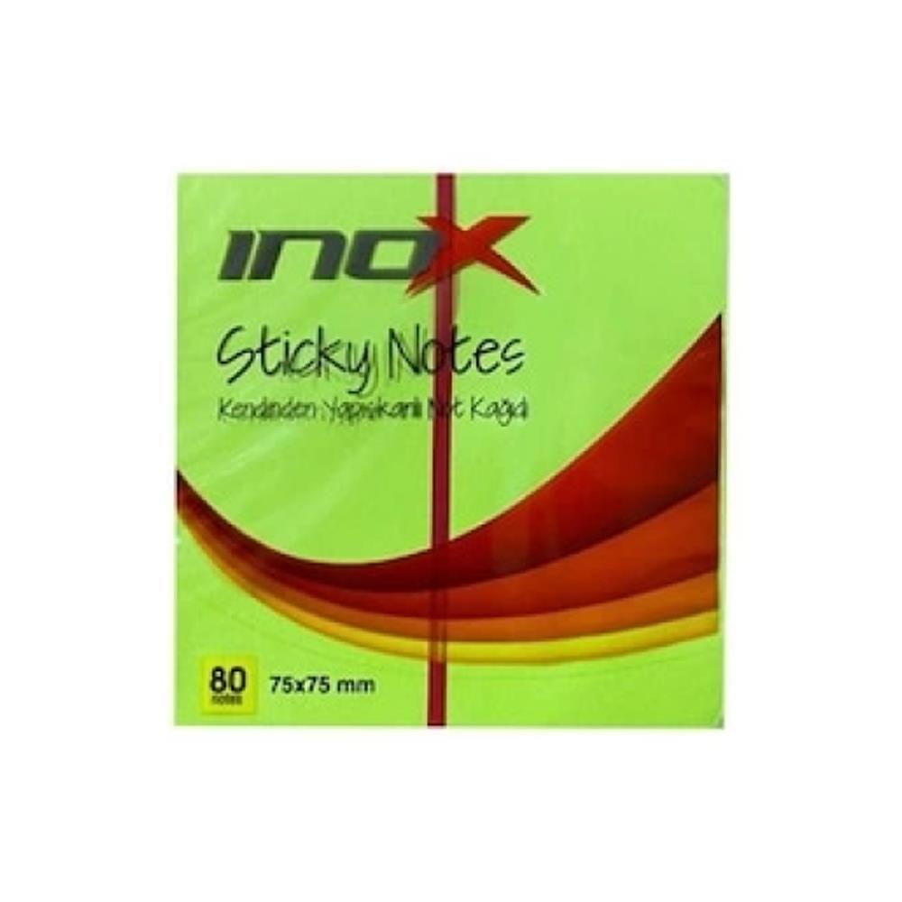 Inox Yapışkanlı Not Kağıdı Şeffaf 75x75 Yeşil 09674