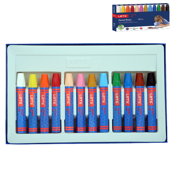 Lets Pastel Boya Karton Kutu Köşeli 12 Renk L-6120