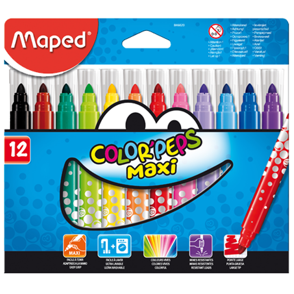 Maped Keçeli Boya Kalemi Maxi 12 Renk 846020