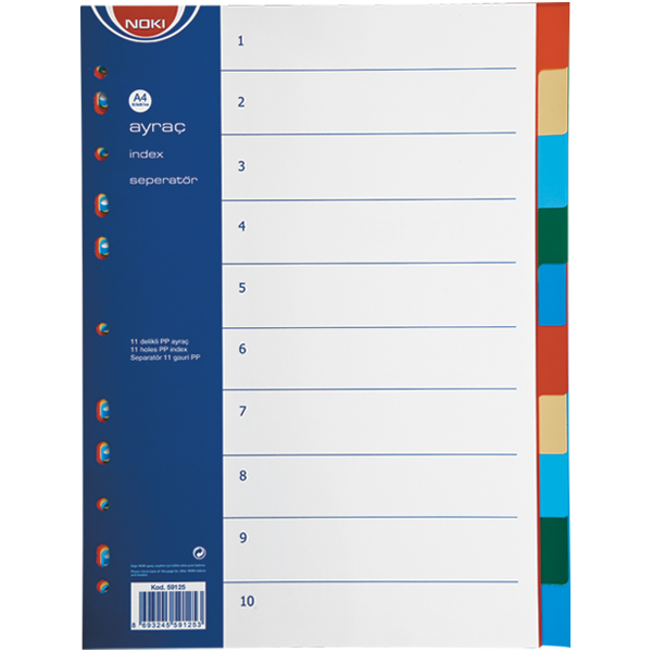 Noki Seperatör 10 Renkli Plastik 59125