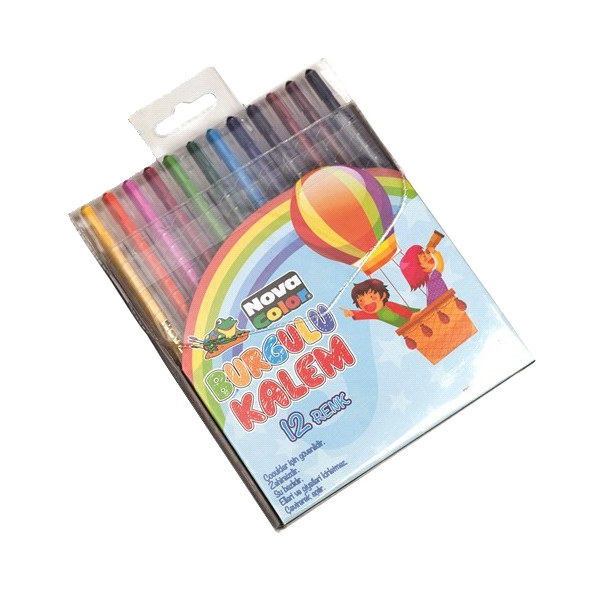 Nova Color Mum Pastel Boya Silinebilir Yuvarlak 12 Renk NC-2122