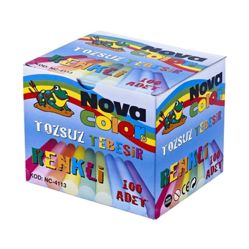 Nova Color Tozsuz Tebeşir Renkli 100 Lu