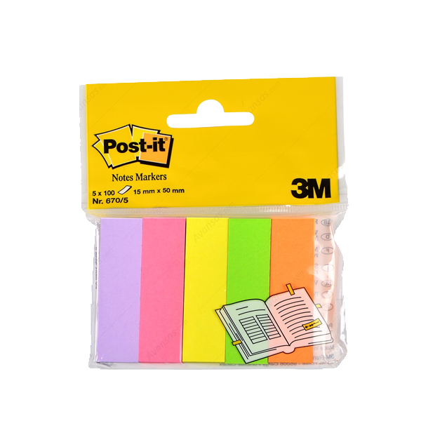 Post-it İndeks 100 YP 15x50 Fosforlu 5 Renk 670-5