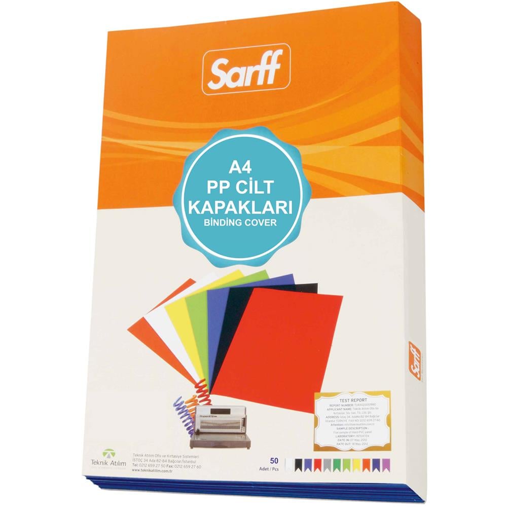 Sarff Cilt Kapağı Plastik Opak A4 450 MIC Şeffaf Siyah 15201111