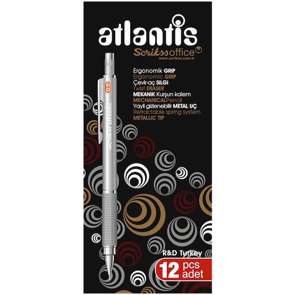 Scrikss Atlantis Versatil 0.5 Mm Gümüş Renk 12 Li
