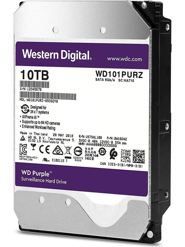 Wd 10TB Purple 7200RPM 256mb 7-24 3.5