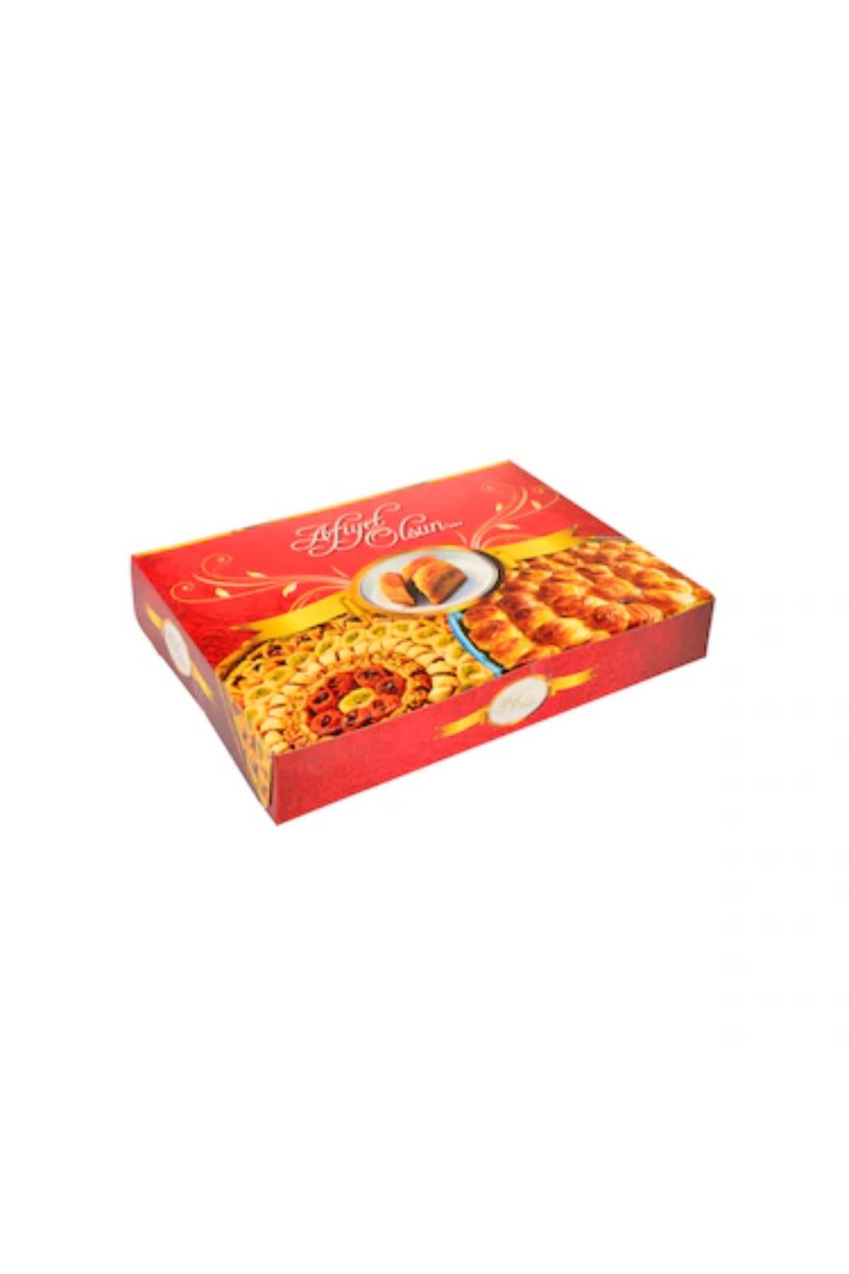 Baklava Kutusu Metalizeli Krome 1 KG 100lü 18 x 25 x 4 CM
