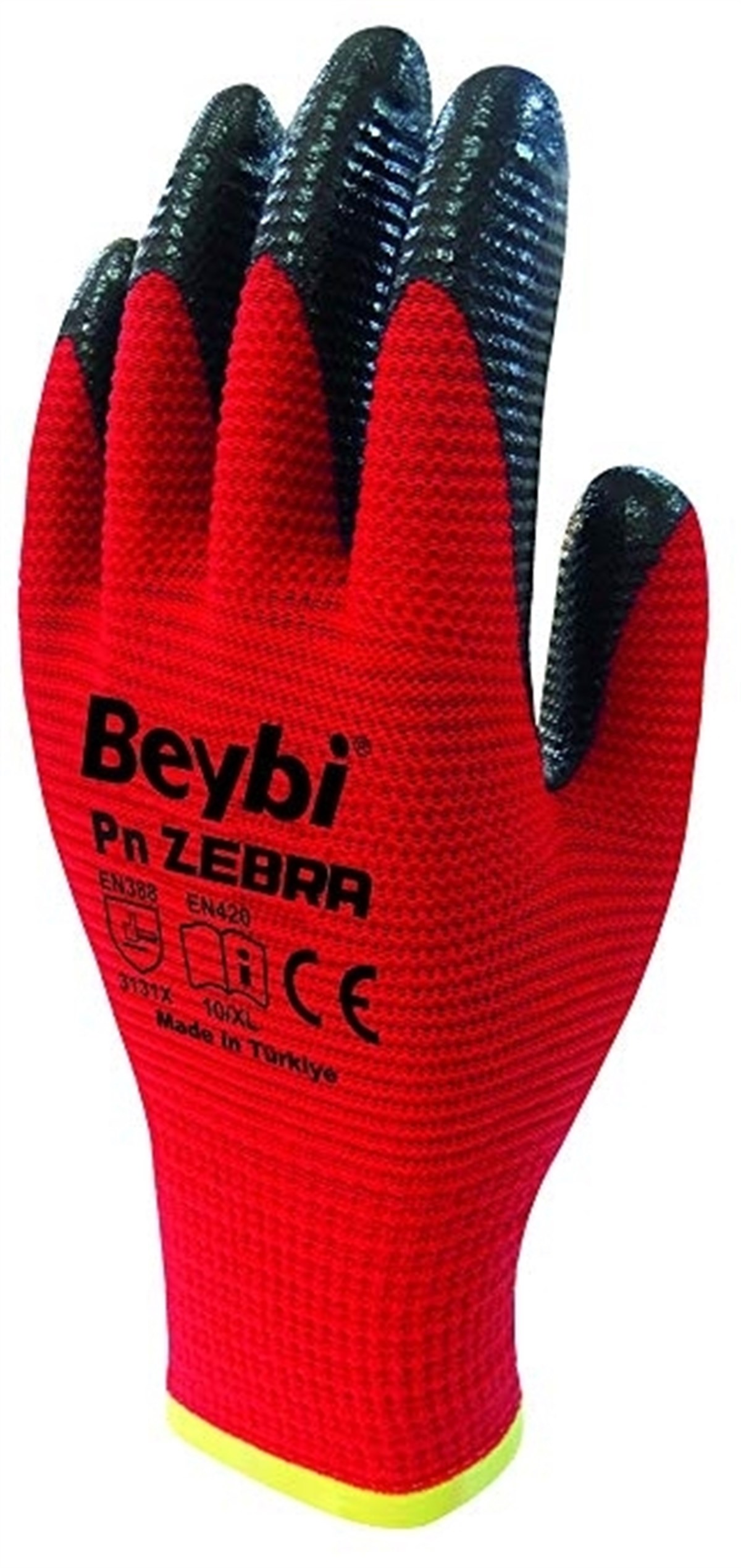 BEYBİ PN5 ZEBRA POLYESTER ÖRME NİTRİL ELDİVEN