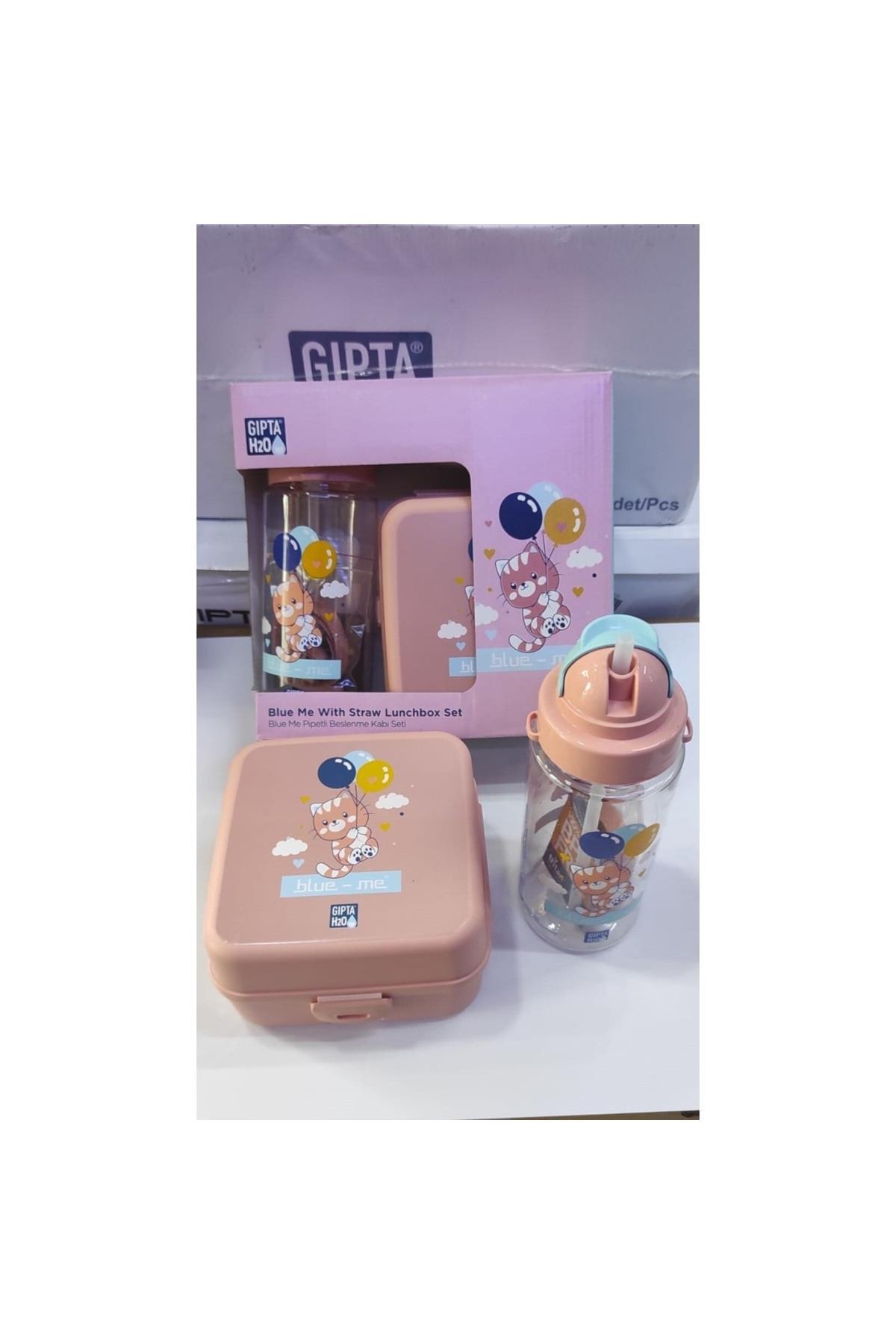 Blue-Me Tritan Pipetli Matara + Desenli Beslenme Kabı