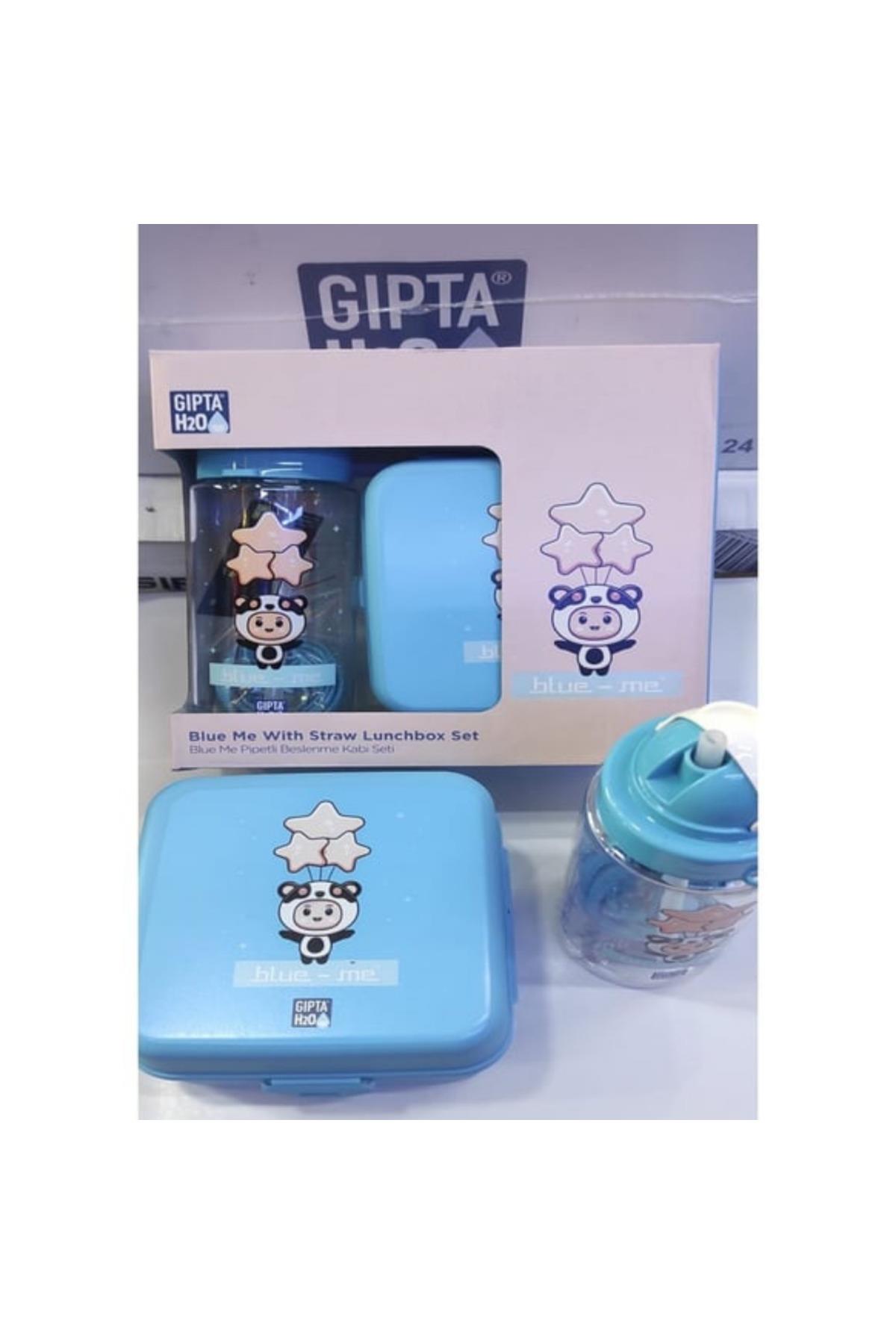 Blue-Me Tritan Pipetli Matara + Desenli Beslenme Kabı