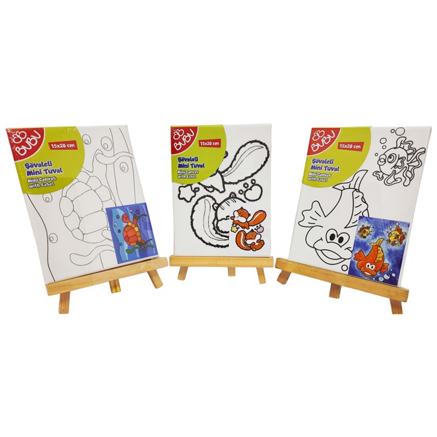 Bu-Bu Mini Şövaleli Tuval Seti 12 Li 15x20 Cm | İhtiyaç SepetimBu-Bu Mini Şövaleli Tuval Seti 12 Li 15x20 Cm