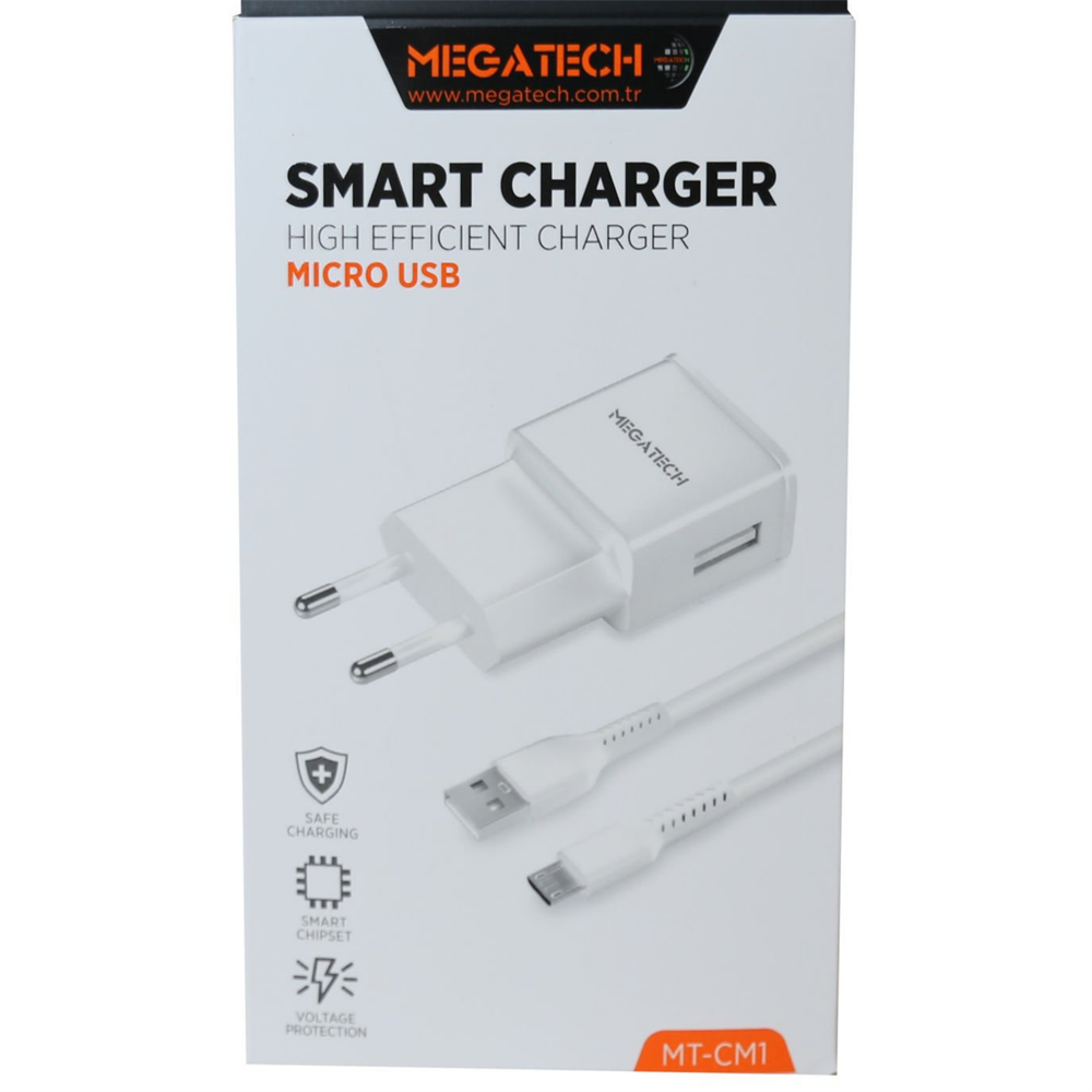 Megatech MT-CM1 2ın1 2.1a Ev Şarj+Micro Kablo