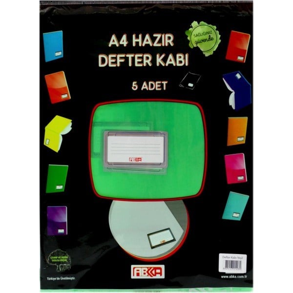 Abka Defter Kabı Renkli Karışık 5 Li Blister