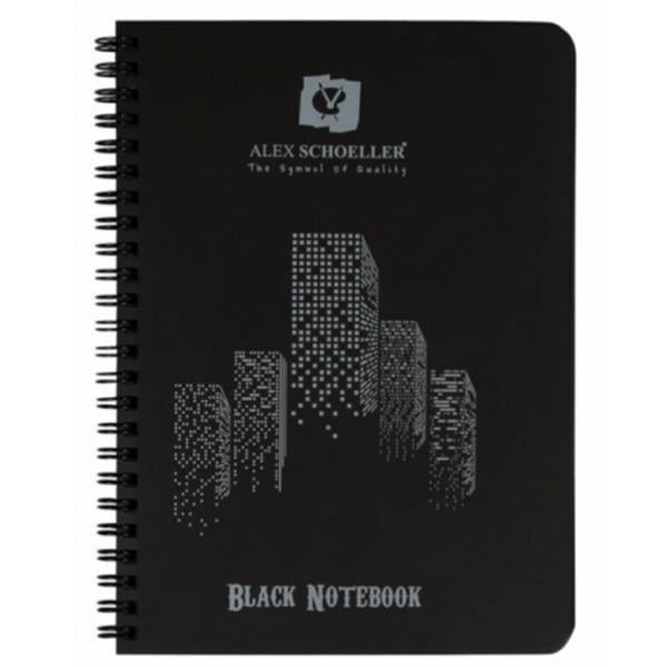 Alex Schoeller Spiralli Defter Plastik Kapak Siyah 60 YP A4 100.04