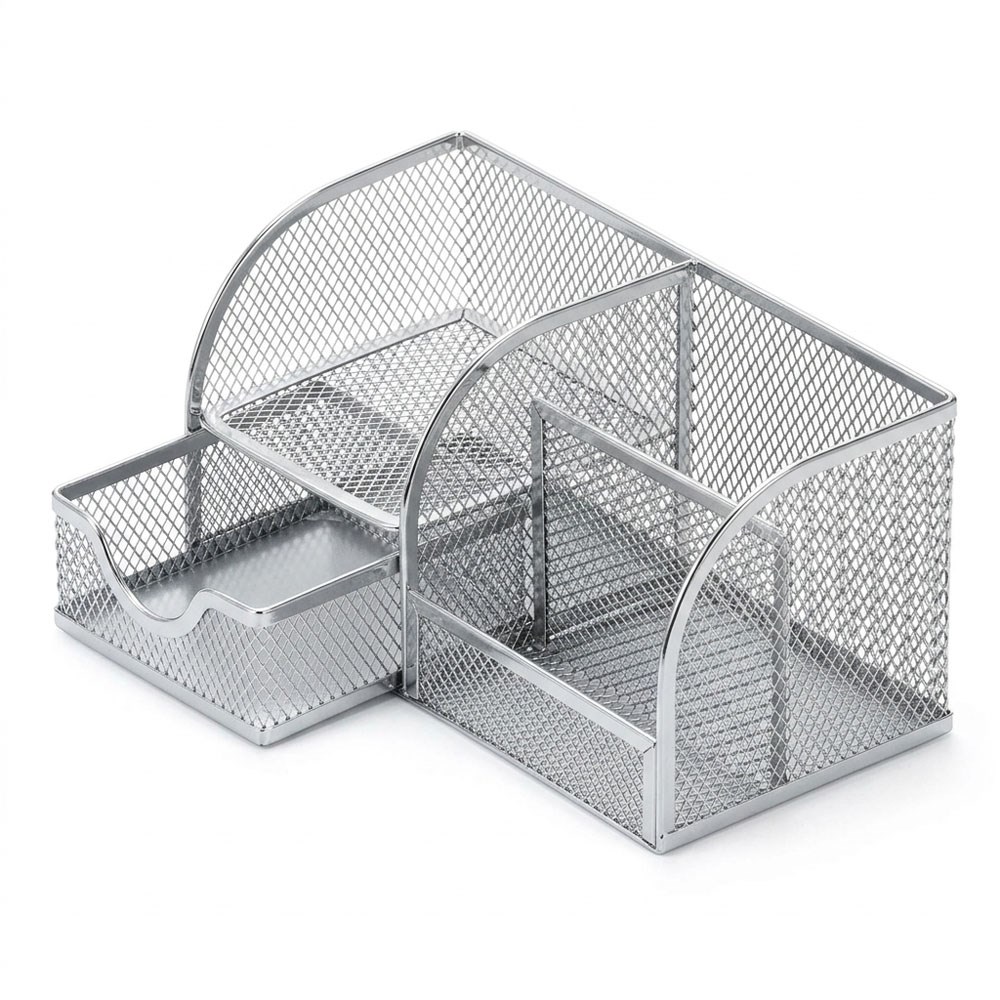 Bafix Metal Kalemlik 4 Bölmeli Gri Mmk7023G