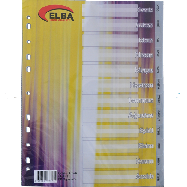 Bafix Seperatör Aylar Plastik A4