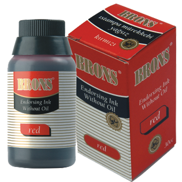 Brons Istampa Mürekkebi Yağlı 30 CC Kırmızı BR-316
