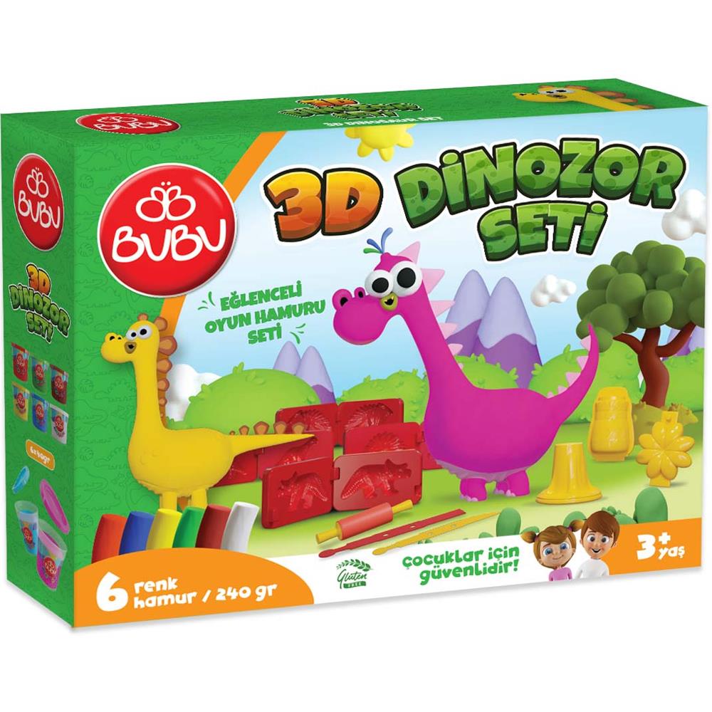 Bu-Bu Oyun Hamuru Seti 3D Dinozor (L) BUBU-OH0012