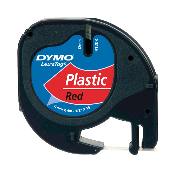 Dymo Letratag Şerit Plastik 12 MMx4 MT Kırmızı 91203
