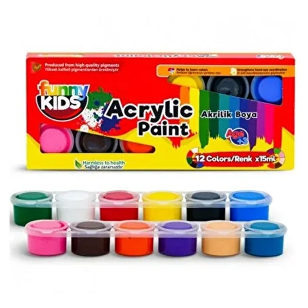 Funny Kids Guaj Boya 12 Li Set 15 ML Fnny-gj-015-3450