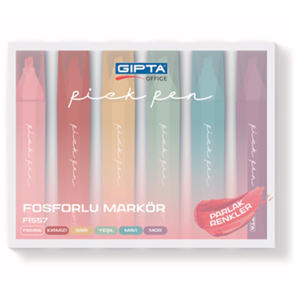 Gıpta Fosforlu Markor-pıckpen 6 lı Set
