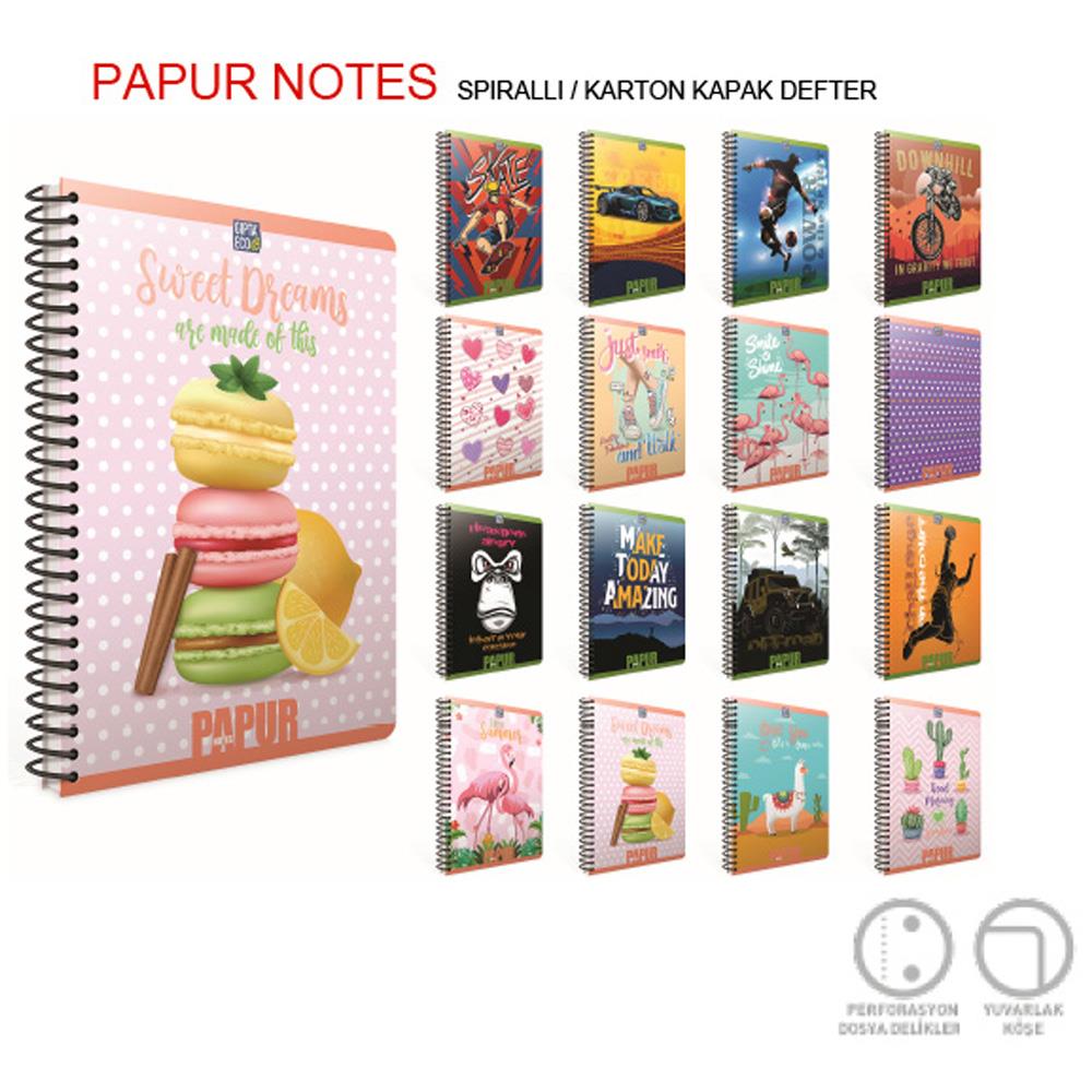 Gıpta Papur Notes Spiralli Karton Kapak Defter A4 96 Yp Çizgili 4963