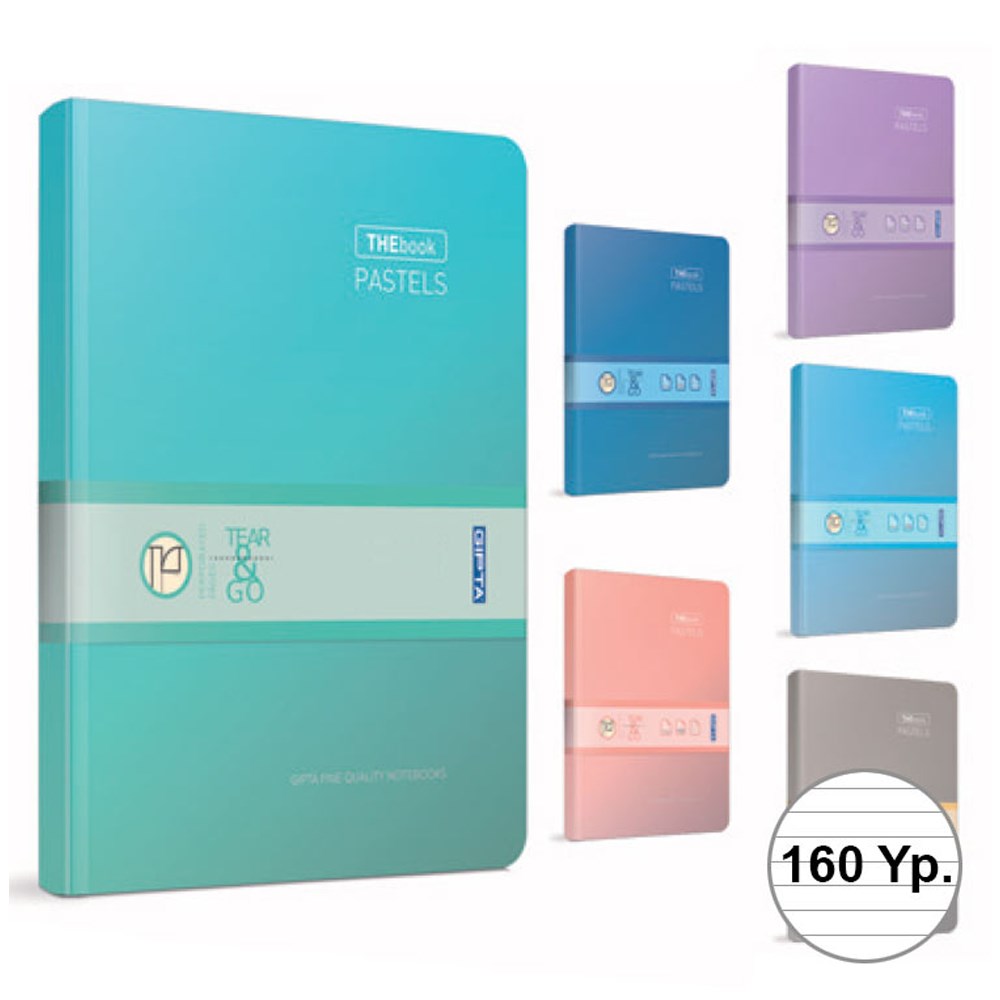 Gıpta Thebook Pastels İp.Dkş.Sert Kapak Defter 20x28 160 YP Çizgisiz