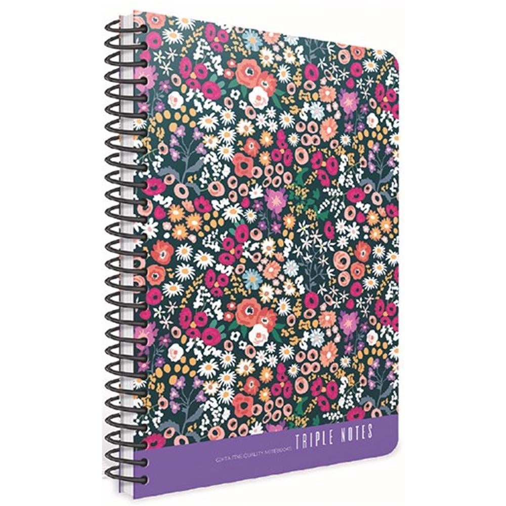 Gıpta Trıple Notes Spiralli Sert Kapak Defter 17x24 80 YP Çizgili