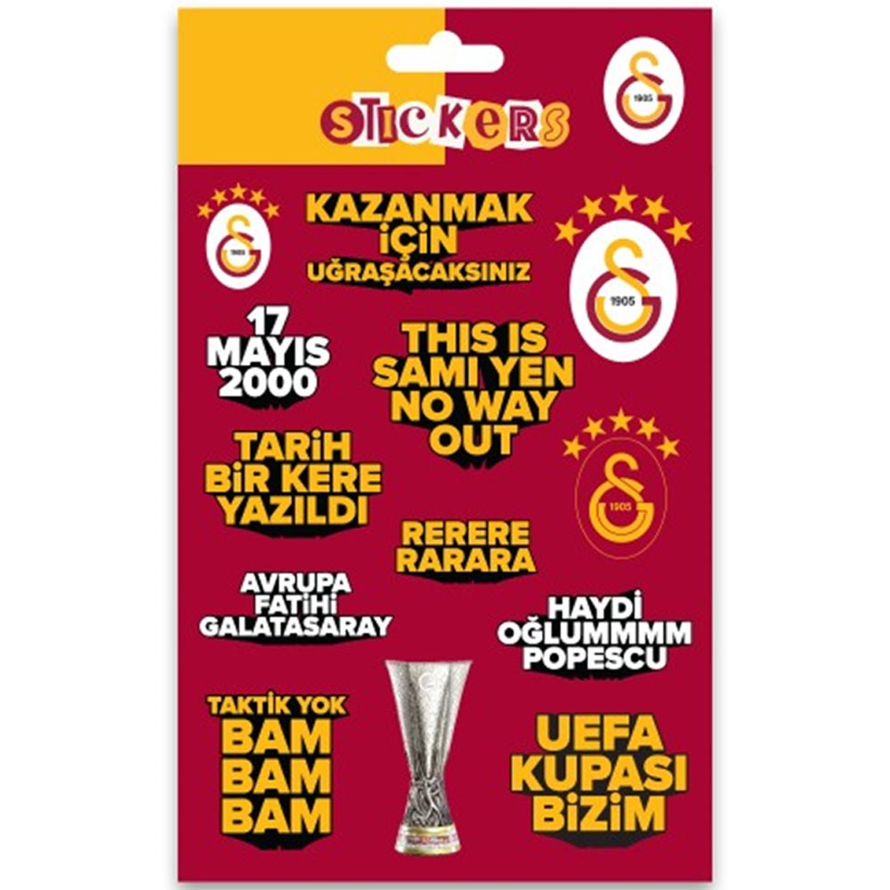 Gsst26014 Galatasaray Kırmızı Slogan Sticker Sheet