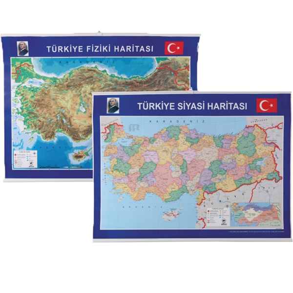 Gülpaş Harita Türkiye Siyasi-Fiziki Çıtalı 70x100 999