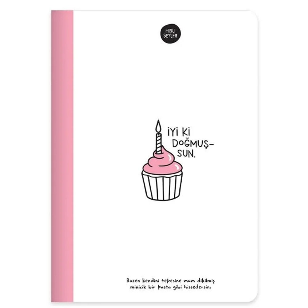 Hisli Şeyler Defter A5 80 YP Renkli Syf Çizgili Pembe 500642-99