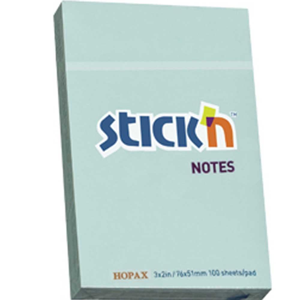 Hopax Stıckn Yapışkanlı Not Kağıdı 100 YP 76x51 Pastel Mavi HE21146