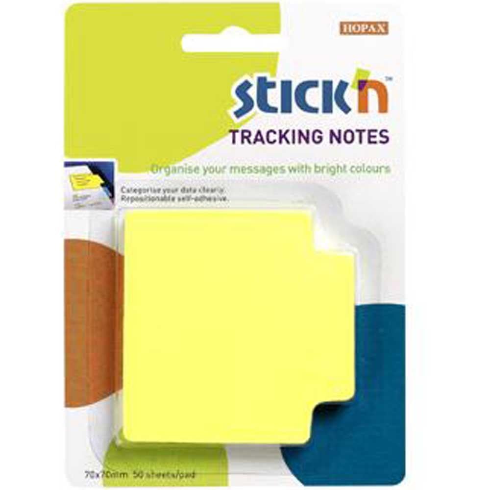 Hopax Stıckn Yapışkanlı Not Kağıdı Trackıng 50 YP 70x70 Fosforlu Sarı 21478